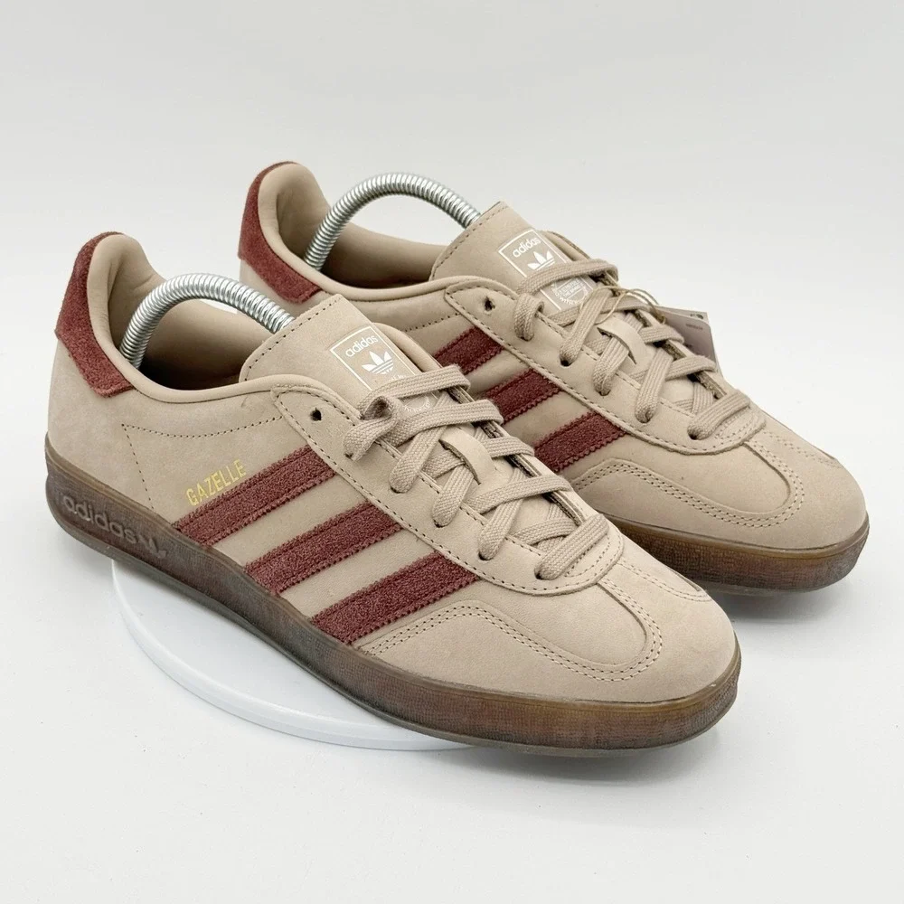 Adidas Gazelle Indoor Size 9 Mens Khaki Brown Gum JQ8387 - NEW